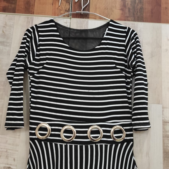 Black white midi dress - Picture 5 of 6